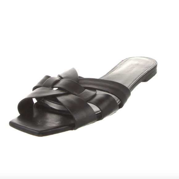 Saint Laurent Tribute Leather Slides Size: US10.5, IT40.5 - Picture 1 of 4